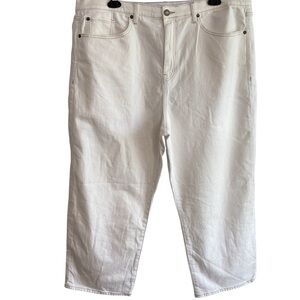 Torrid White Jeans Womens Plus Size 22 Stretch Denim High Rise Cropped Ankle